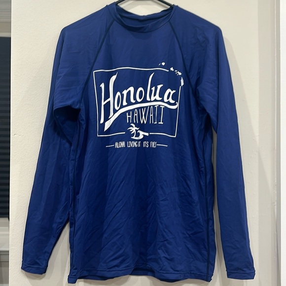 Honolua blue rashguard top- small - Picture 1 of 5